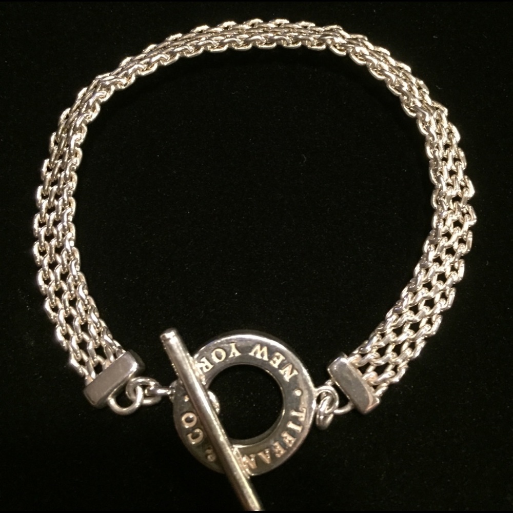 SOLD! Tiffany Sterling Mesh Bracelet with toggle clasp